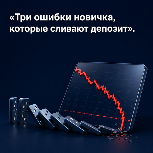 Обложка статьи: Три ошибки новичка, которые сливают депозит