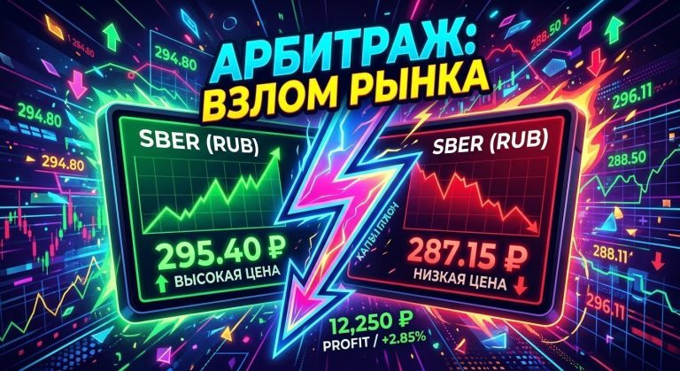 Визуальная метафора арбитража на финансовом рынке