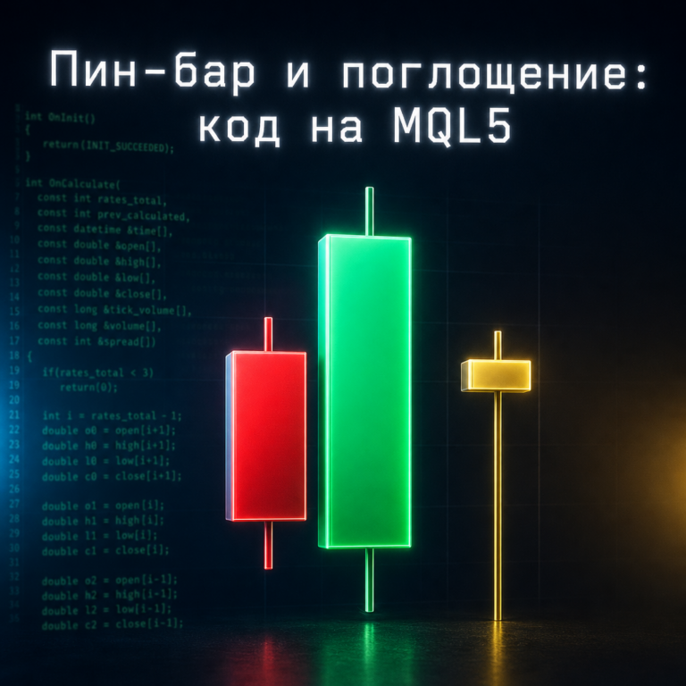 Обложка статьи: Пин-бар и поглощение: код на MQL5