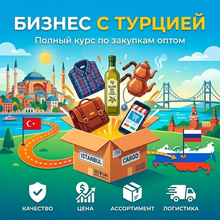 Яркая обложка курса Бизнес с Турцией