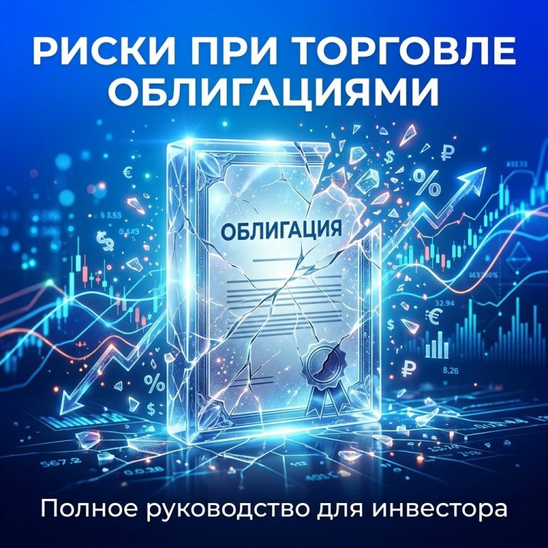 Хрупкая облигация с трещинами на фоне графиков.