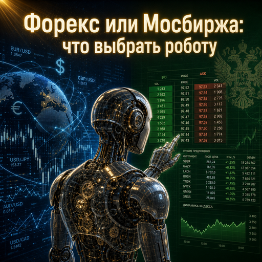 Обложка статьи: Форекс или Мосбиржа: что выбрать роботу