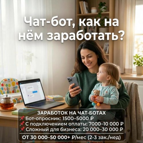 Как новичку заработать 50 000 ₽ на чат-ботах уже через месяц? (Без программирования!)