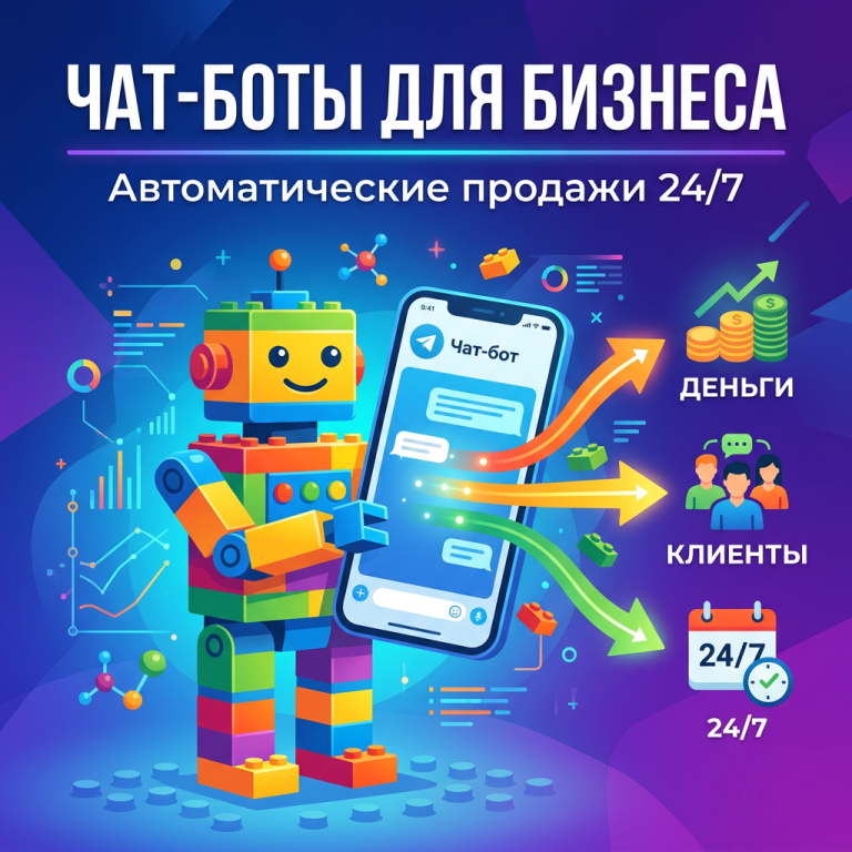 Обложка курса по созданию чат-ботов для бизнеса
