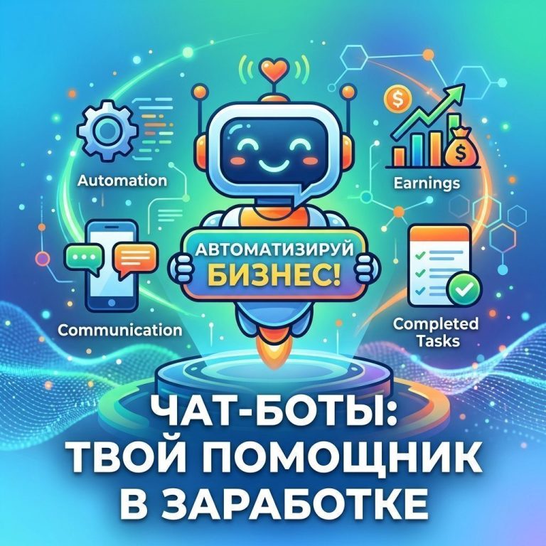Яркая обложка про чат-ботов и заработок