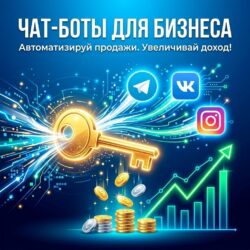 Яркая обложка курса про чат-боты для бизнеса