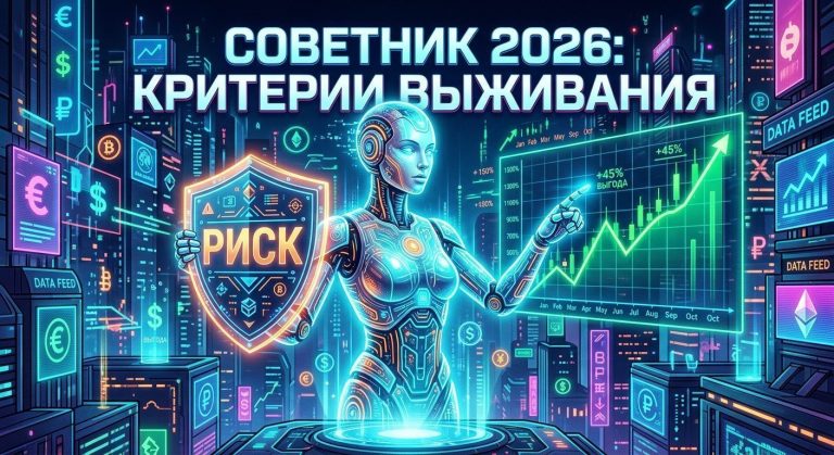 AI-робот анализирует график рынка будущего