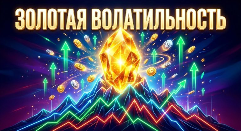 Золотой кристалл на графике роста акций