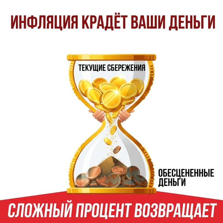 Инфляция против сложного процента на примере песочных часов