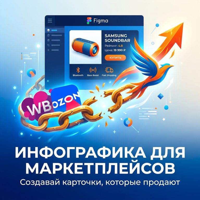 Обложка курса по созданию инфографики для маркетплейсов