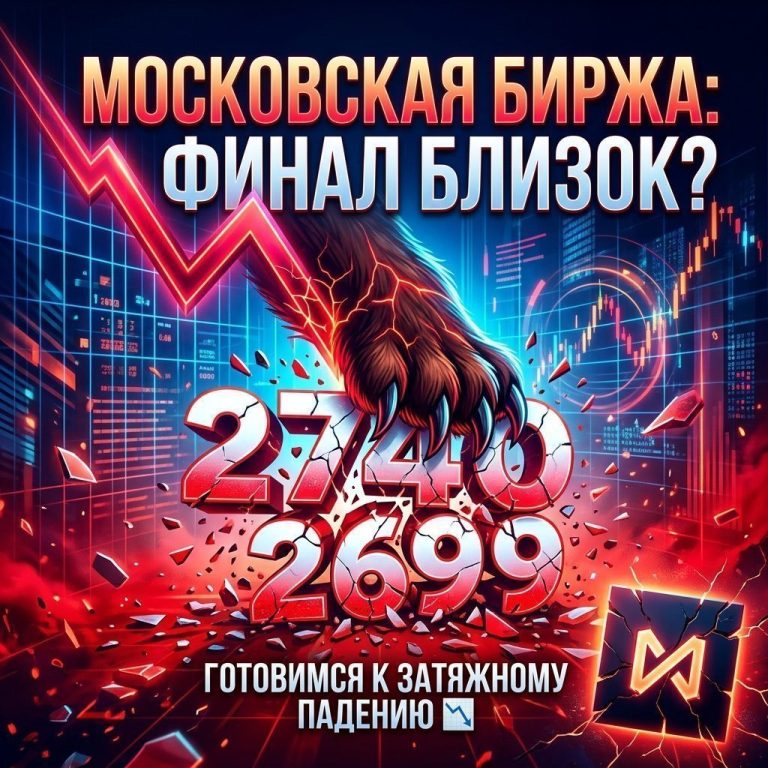 Яркая обложка о падении индекса Московской биржи