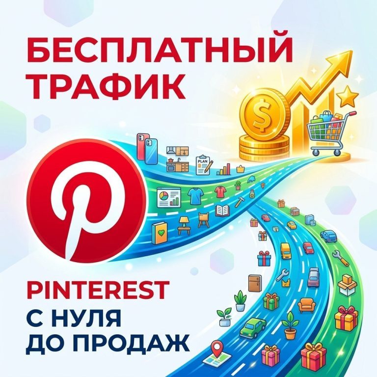 Обложка курса по трафику из Pinterest для бизнеса