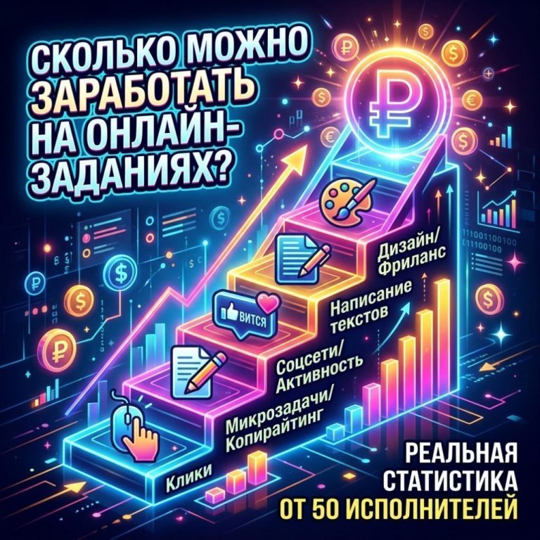 Инфографика о заработке на онлайн-заданиях