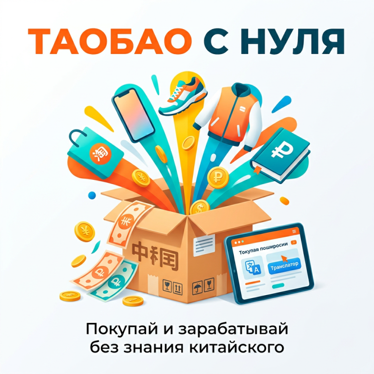 Обложка курса по покупкам на Таобао с нуля