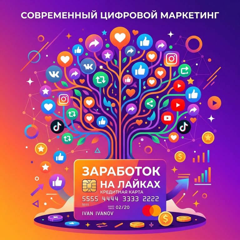 Заработок на лайках и репостах с выводом на карту