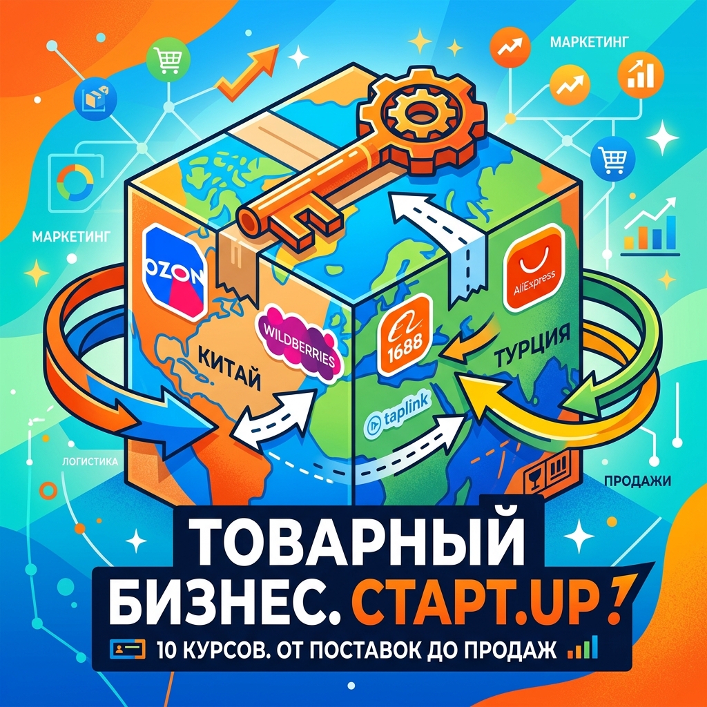 Обложка пакета курсов для товарного бизнеса