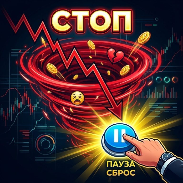 Спираль убытков на рынке и кнопка остановки